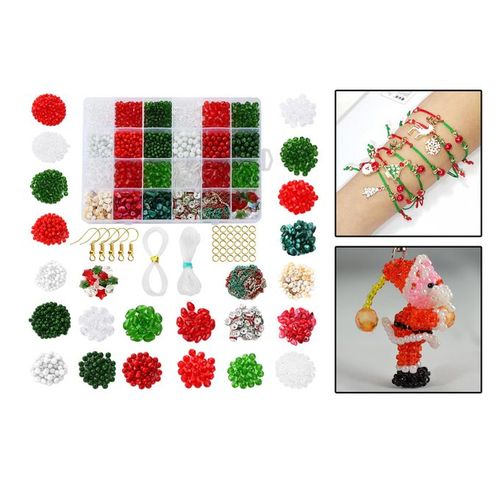Generic Christmas Beads Kit DIY With Holes Small Craft Beads For Set 1